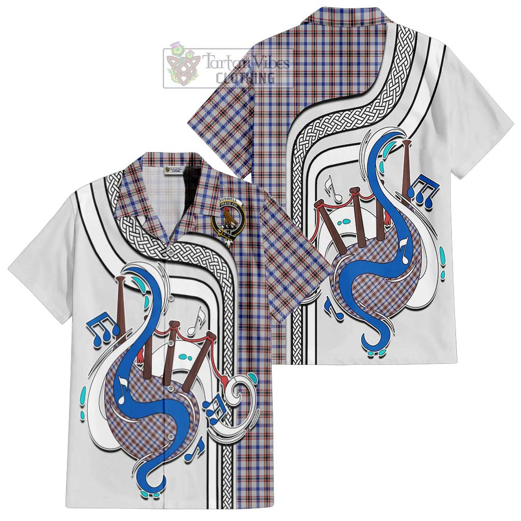 Boswell Tartan Short Sleeve Button Shirt with Epic Bagpipe Style Kid - Tartanvibesclothing Shop