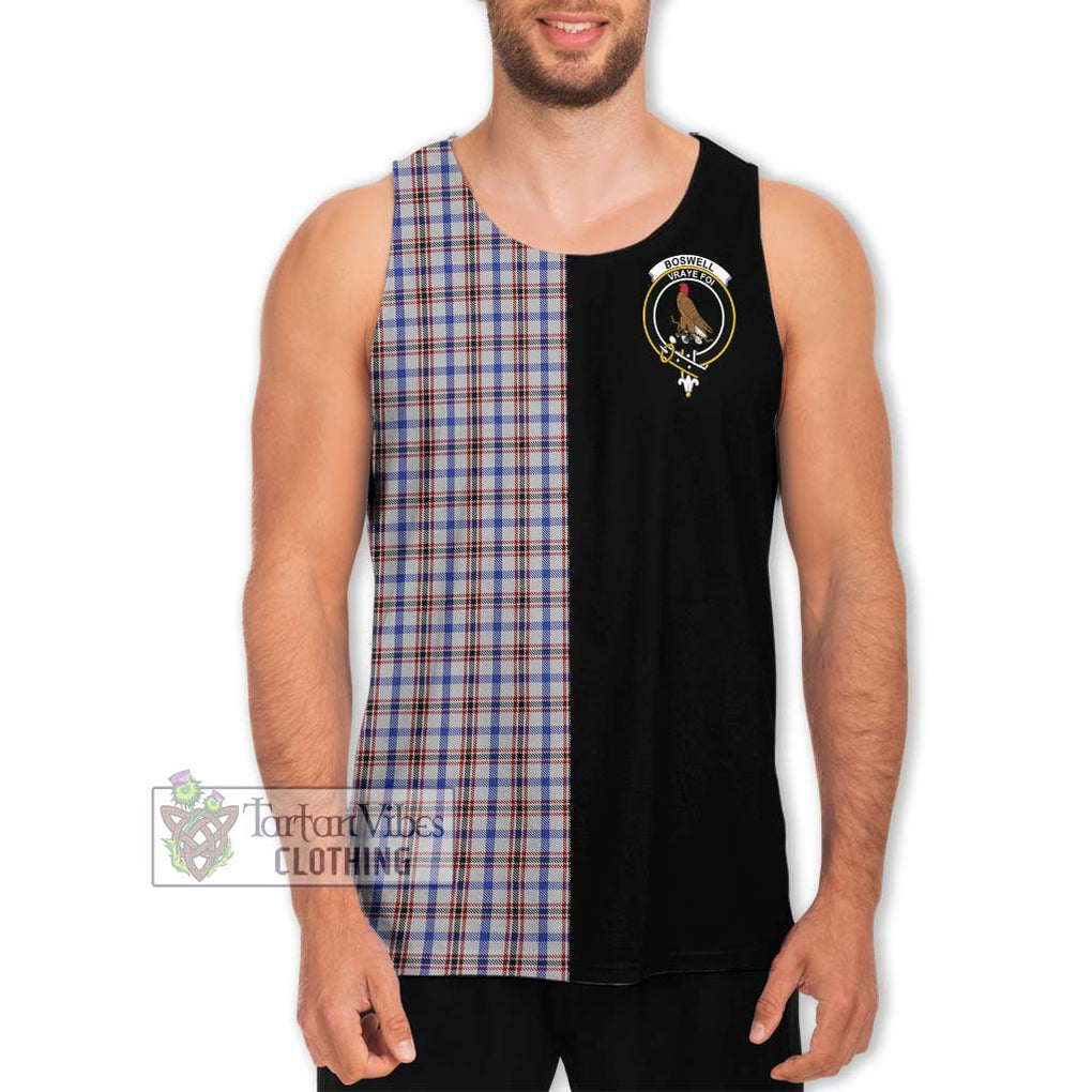 Boswell Tartan Men's Tank Top with Family Crest and Half Of Me Style Men - Tartanvibesclothing Shop