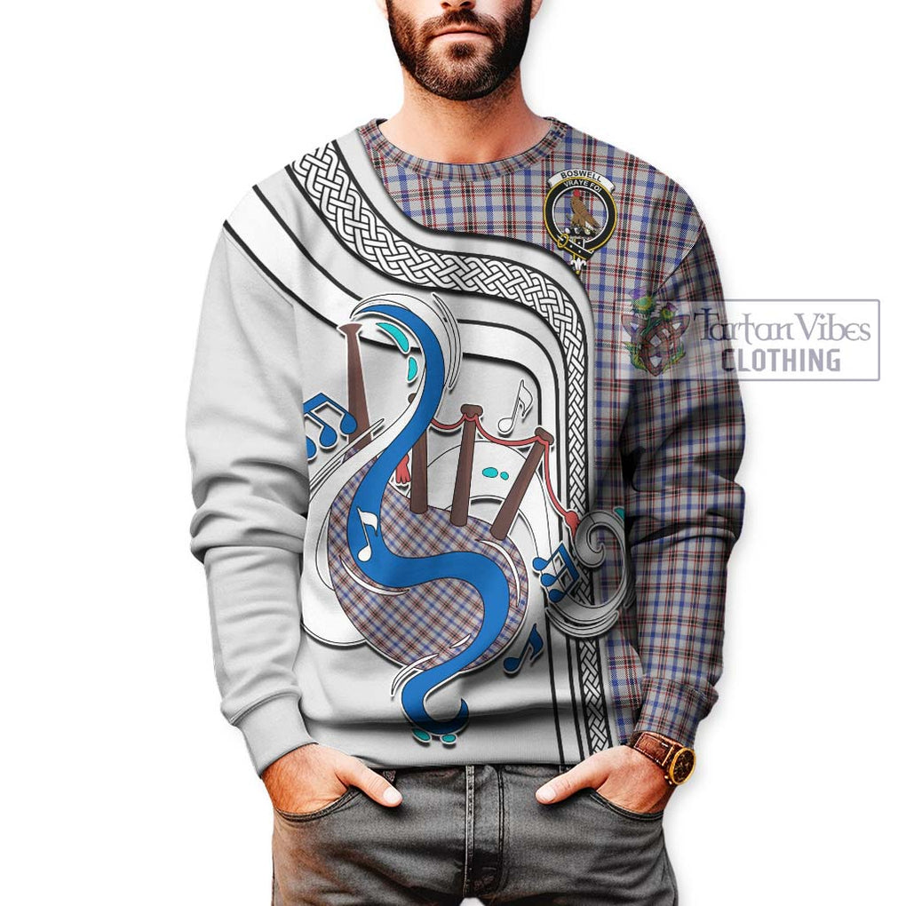 Boswell Tartan Sweatshirt with Epic Bagpipe Style Unisex - Tartanvibesclothing Shop