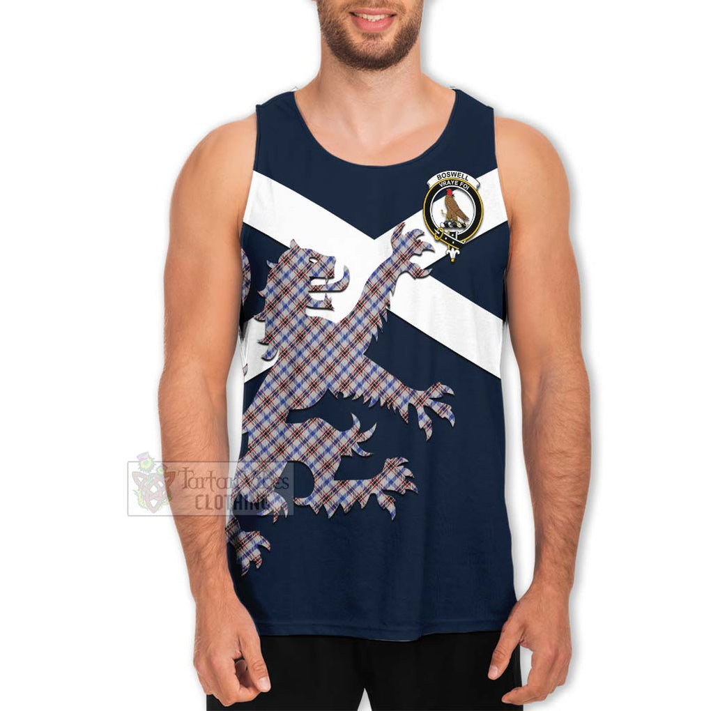 Tartan Vibes Clothing Boswell Tartan Lion Rampant Men's Tank Top – Proudly Display Your Heritage with Alba Gu Brath and Clan Name