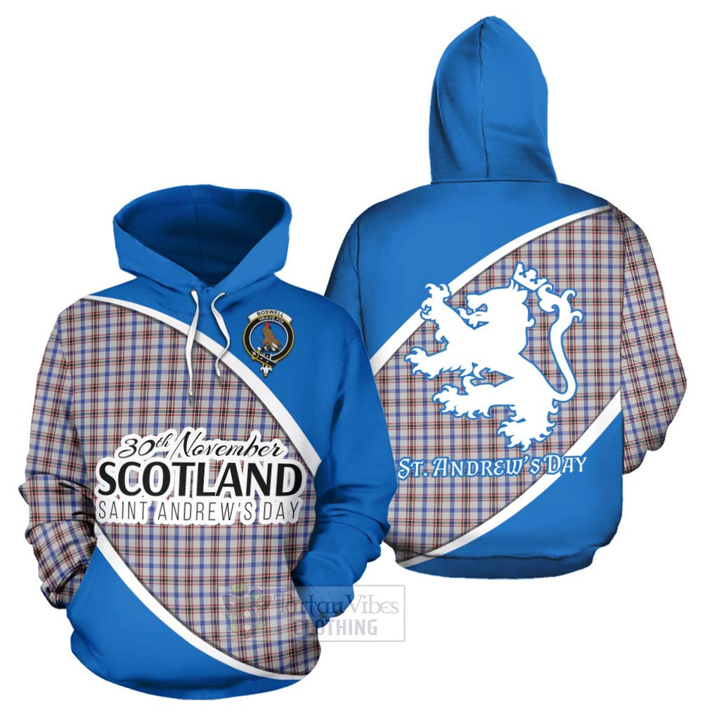 Tartan Vibes Clothing Boswell Family Crest Tartan Hoodie Celebrate Saint Andrew's Day in Style