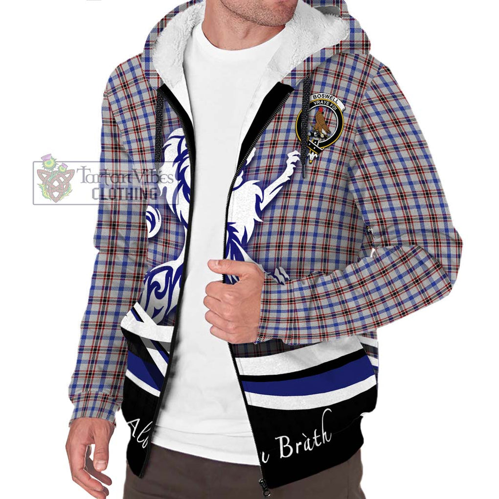 Boswell Tartan Sherpa Hoodie with Alba Gu Brath Regal Lion Emblem Unisex S - Tartanvibesclothing Shop