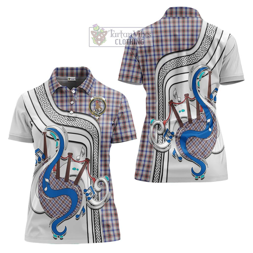 Boswell Tartan Women's Polo Shirt with Epic Bagpipe Style Women - Tartanvibesclothing Shop