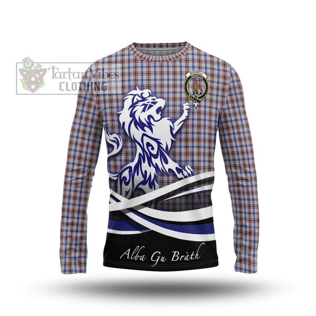 Boswell Tartan Long Sleeve T-Shirt with Alba Gu Brath Regal Lion Emblem Unisex - Tartanvibesclothing Shop