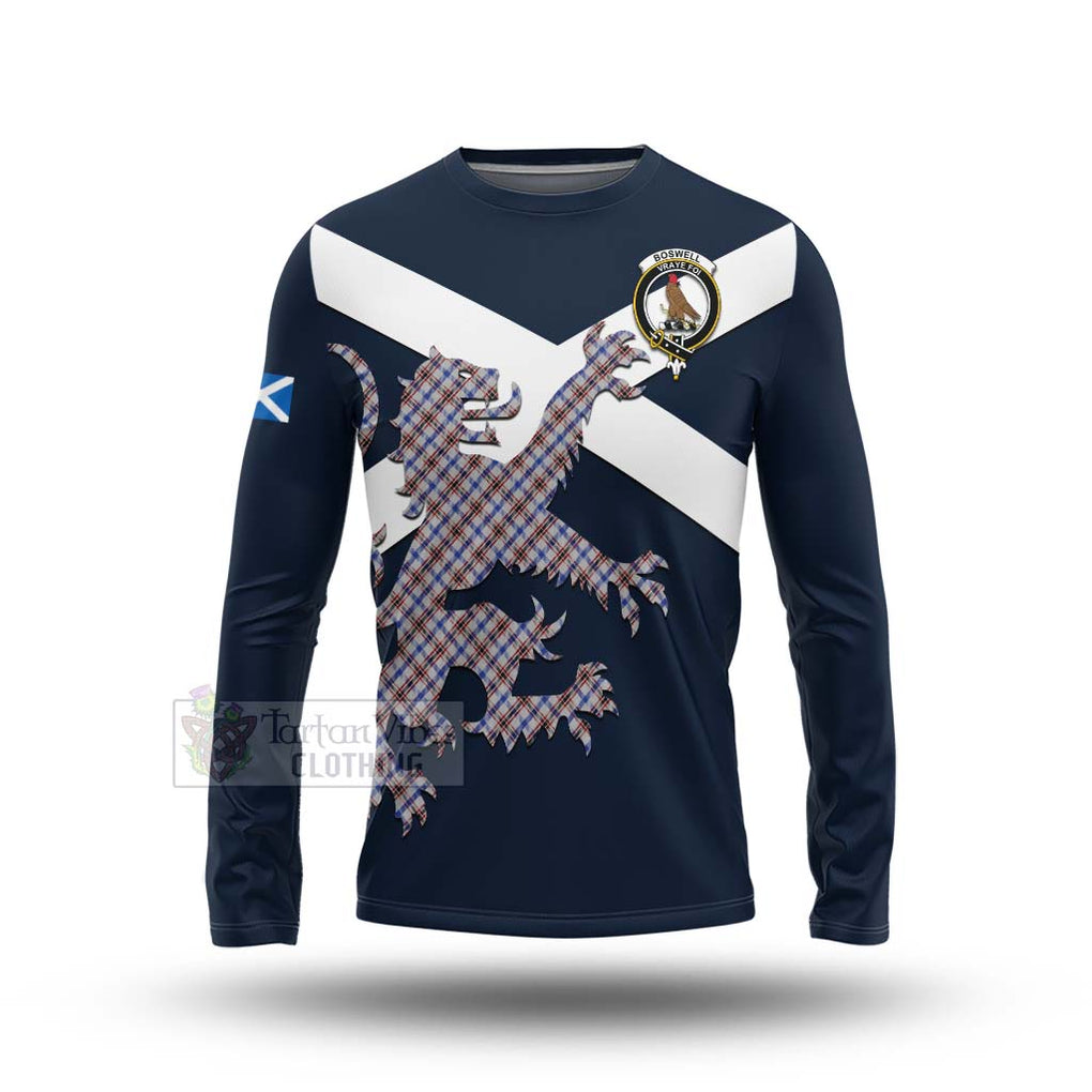 Tartan Vibes Clothing Boswell Tartan Lion Rampant Long Sleeve T-Shirt – Proudly Display Your Heritage with Alba Gu Brath and Clan Name