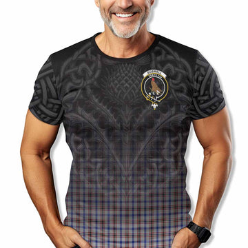 Boswell Tartan T-Shirt with Family Crest Celtic Thistle Vibes