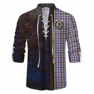 Boswell Tartan Family Crest Ghillie Kilt Shirt Alba Gu Brath Be Brave Lion Ancient Style Men - Tartan Vibes Clothing