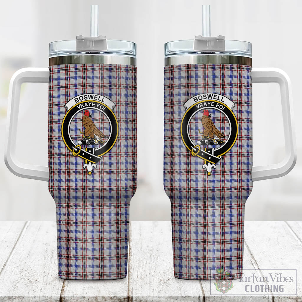 Tartan Vibes Clothing Boswell Tartan and Family Crest Tumbler with Handle