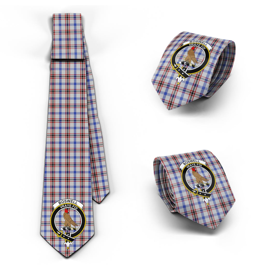 Boswell Tartan Classic Necktie with Family Crest Necktie One Size - Tartan Vibes Clothing