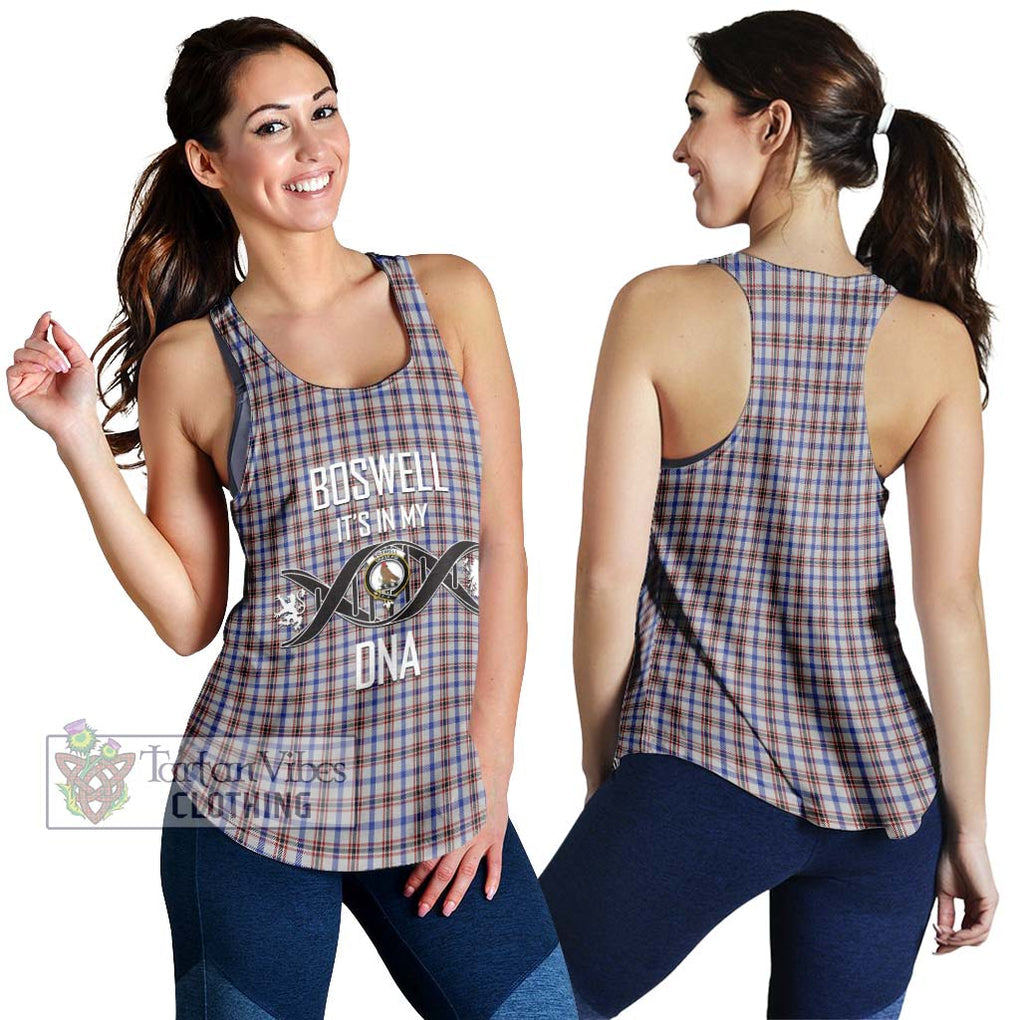 Boswell Tartan Women's Racerback Tanks with Family Crest DNA In Me Style 4XL - Tartanvibesclothing Shop