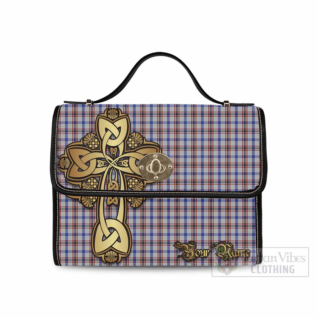 Tartan Vibes Clothing Boswell Tartan Waterproof Canvas Bag Golden Thistle Celtic Cross Style