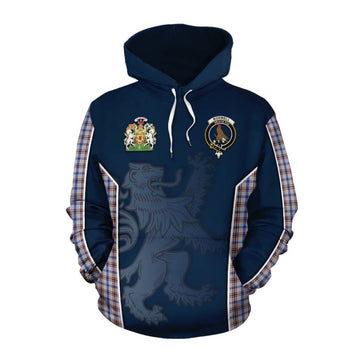 Boswell Tartan Cotton Hoodie with Family Crest and Lion Rampant Vibes Sport Style