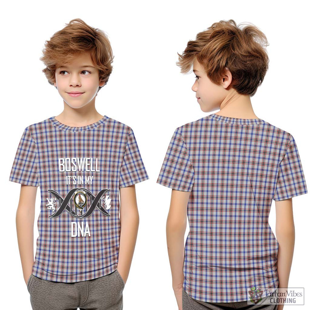 Boswell Tartan Kid T-Shirt with Family Crest DNA In Me Style Youth XL Size14 - Tartanvibesclothing Shop