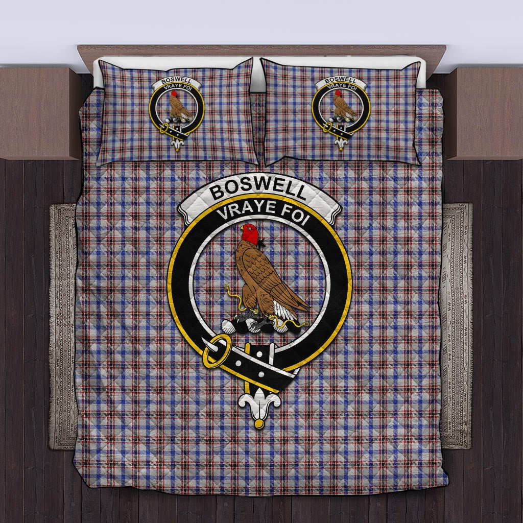 Boswell Tartan Quilt Bed Set with Family Crest Twin - Tartan Vibes Clothing