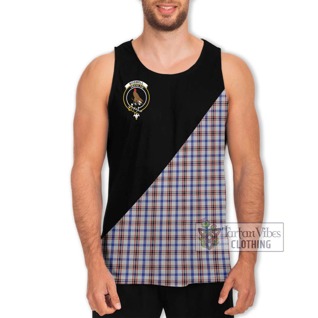 Boswell Tartan Men's Tank Top with Family Crest and Military Logo Style Men - Tartanvibesclothing Shop