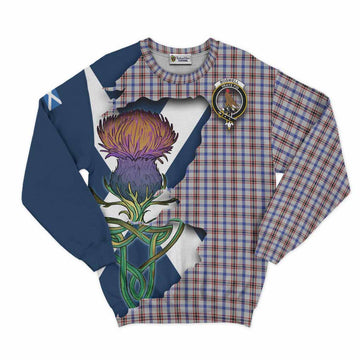 Boswell Tartan Family Crest Sweatshirt Scottish Thistle Celtic Inspired Unisex - Tartan Vibes Clothing
