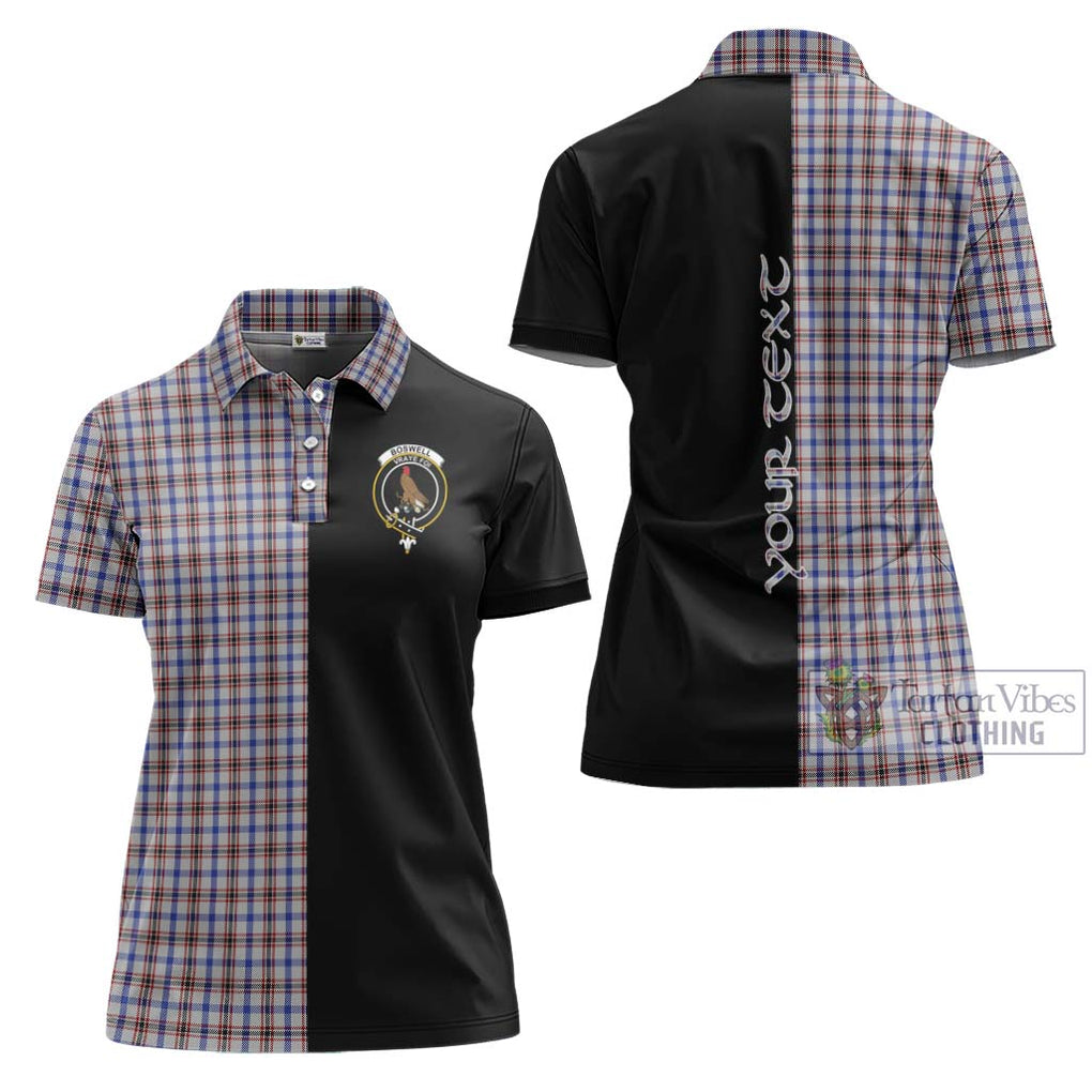 Boswell Tartan Women's Polo Shirt with Family Crest and Half Of Me Style Women - Tartanvibesclothing Shop