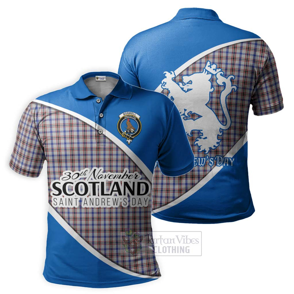 Tartan Vibes Clothing Boswell Family Crest Tartan Polo Shirt Celebrate Saint Andrew's Day in Style