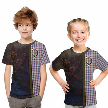 Boswell Tartan Family Crest Kid T-Shirt Alba Gu Brath Be Brave Lion Ancient Style Youth XL Size14 - Tartan Vibes Clothing