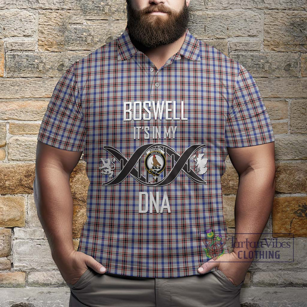 Boswell Tartan Polo Shirt with Family Crest DNA In Me Style Kid - Tartanvibesclothing Shop