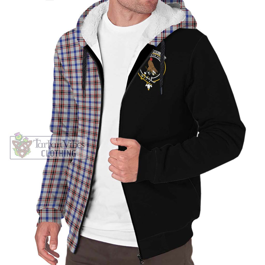 Boswell Tartan Sherpa Hoodie with Family Crest and Half Of Me Style Unisex S - Tartanvibesclothing Shop