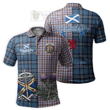 Boswell Tartan Polo Shirt Happy St. Andrew's Day Half Tartan Style