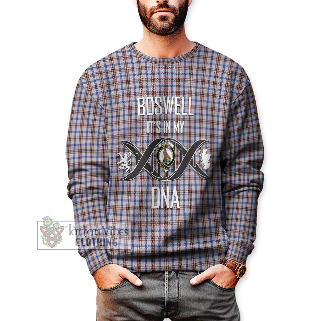 Boswell Tartan Sweatshirt with Family Crest DNA In Me Style Unisex - Tartanvibesclothing Shop