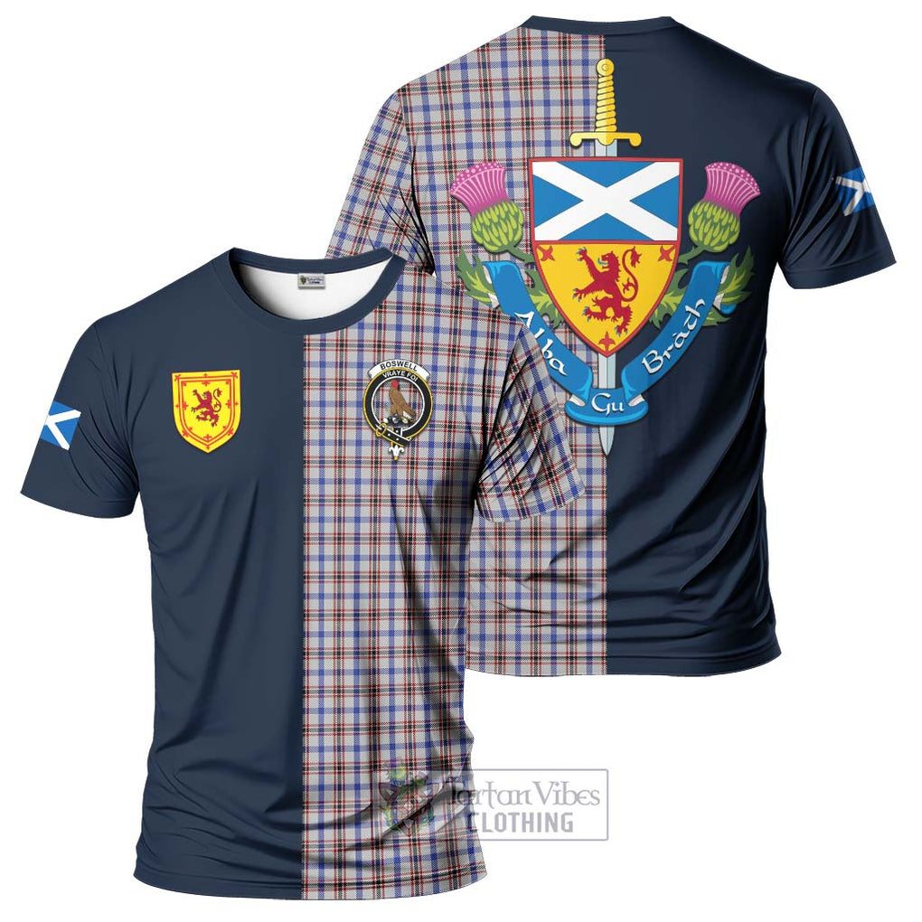 Tartan Vibes Clothing Boswell Tartan T-Shirt Alba with Scottish Lion Royal Arm Half Style