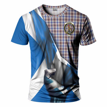 Boswell Tartan T-Shirt with Family Crest Scotland Patriotic Style