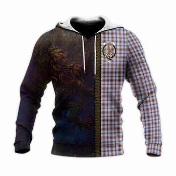 Boswell Tartan Family Crest Knitted Hoodie Alba Gu Brath Be Brave Lion Ancient Style Unisex Knitted Pullover Hoodie - Tartan Vibes Clothing