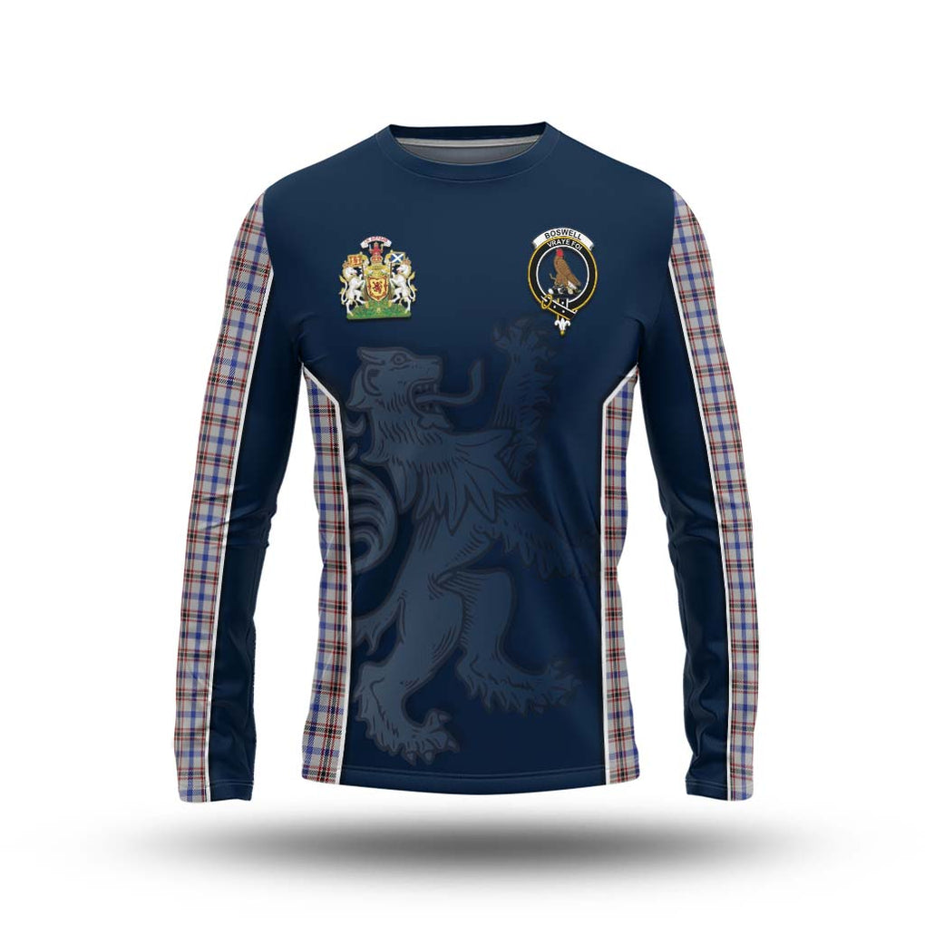 Boswell Tartan Long Sleeve T-Shirt with Family Crest and Lion Rampant Vibes Sport Style Unisex - Tartan Vibes Clothing