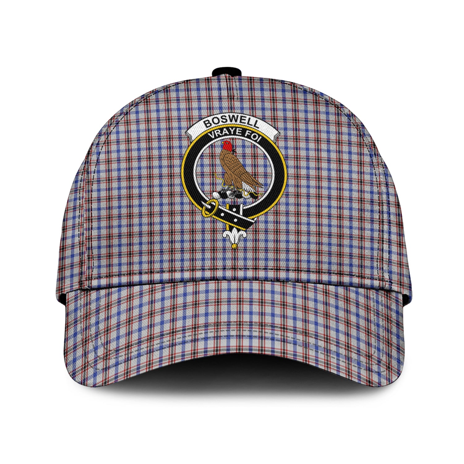 Boswell Tartan Classic Cap with Family Crest Classic Cap Universal Fit - Tartan Vibes Clothing