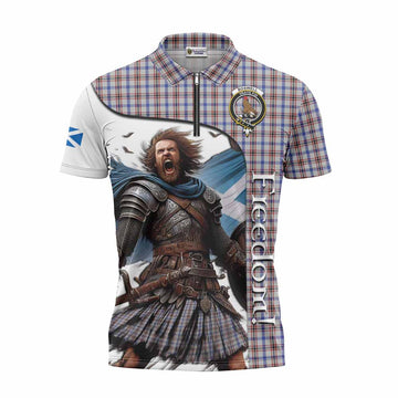 Boswell Crest Tartan Zipper Polo Shirt Inspired by the Freedom of Scottish Warrior