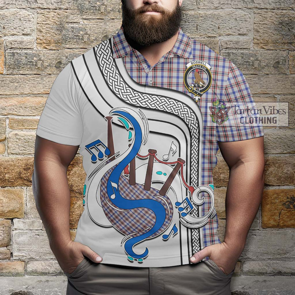 Tartan Vibes Clothing Boswell Tartan Polo Shirt with Epic Bagpipe Style