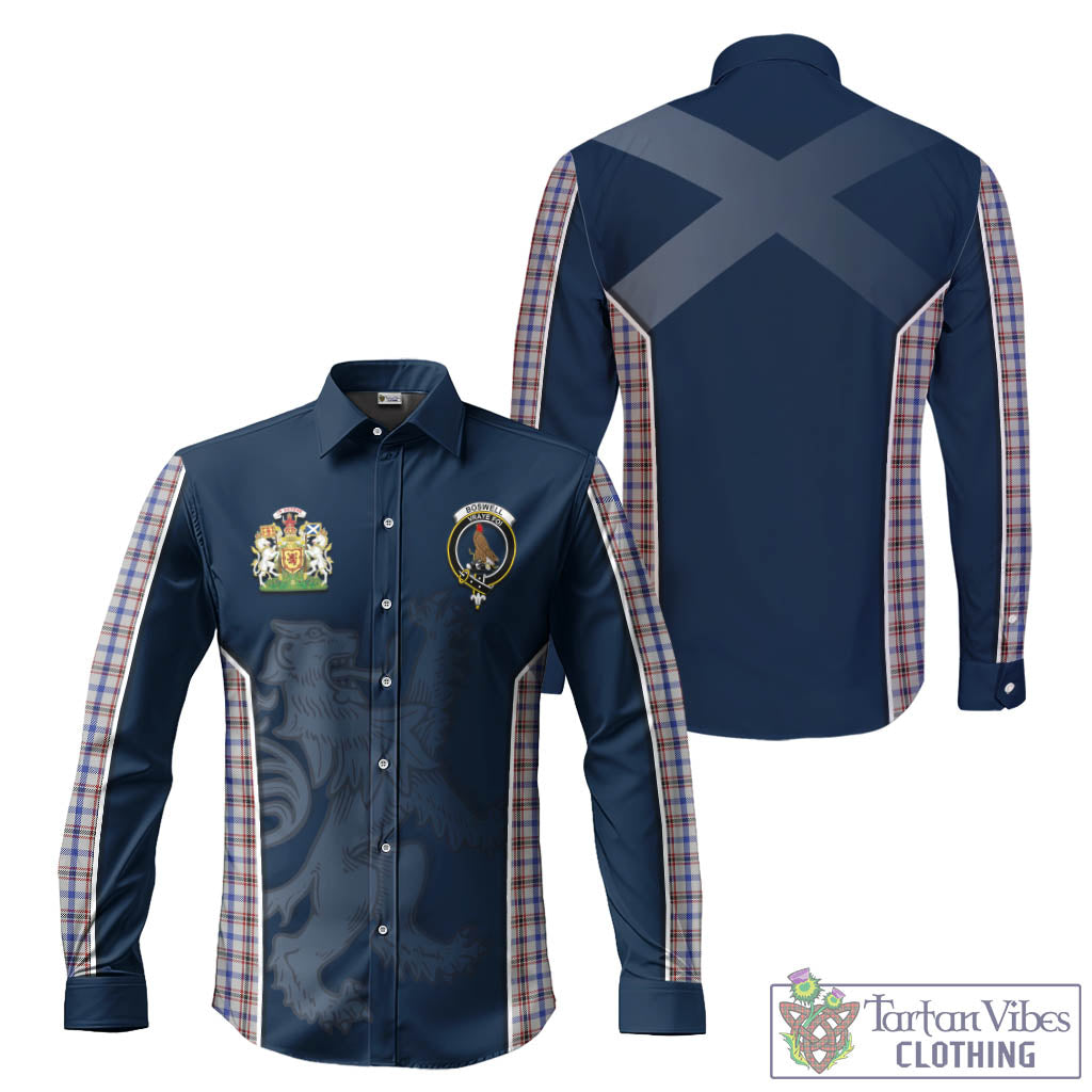 Tartan Vibes Clothing Boswell Tartan Long Sleeve Button Up Shirt with Family Crest and Lion Rampant Vibes Sport Style