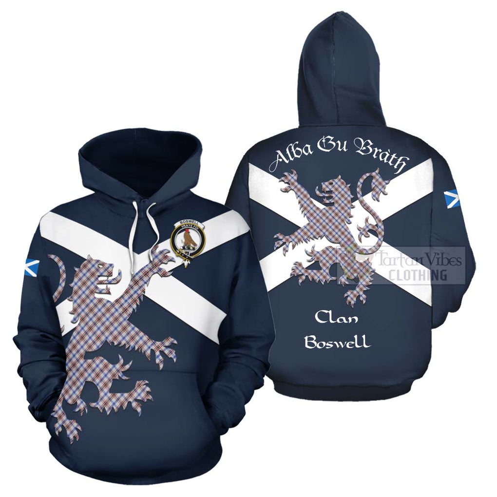 Tartan Vibes Clothing Boswell Tartan Lion Rampant Hoodie – Proudly Display Your Heritage with Alba Gu Brath and Clan Name