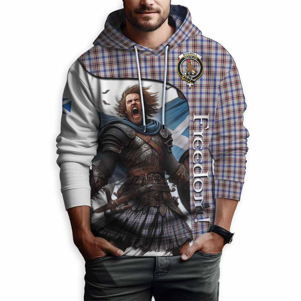 Tartan Vibes Clothing Boswell Crest Tartan Hoodie Inspired by the Freedom of Scottish Warrior