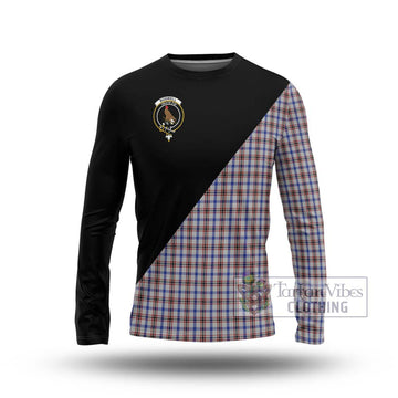 Boswell Tartan Long Sleeve T-Shirt with Family Crest and Military Logo Style