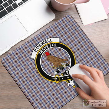 Boswell Tartan Mouse Pad with Family Crest