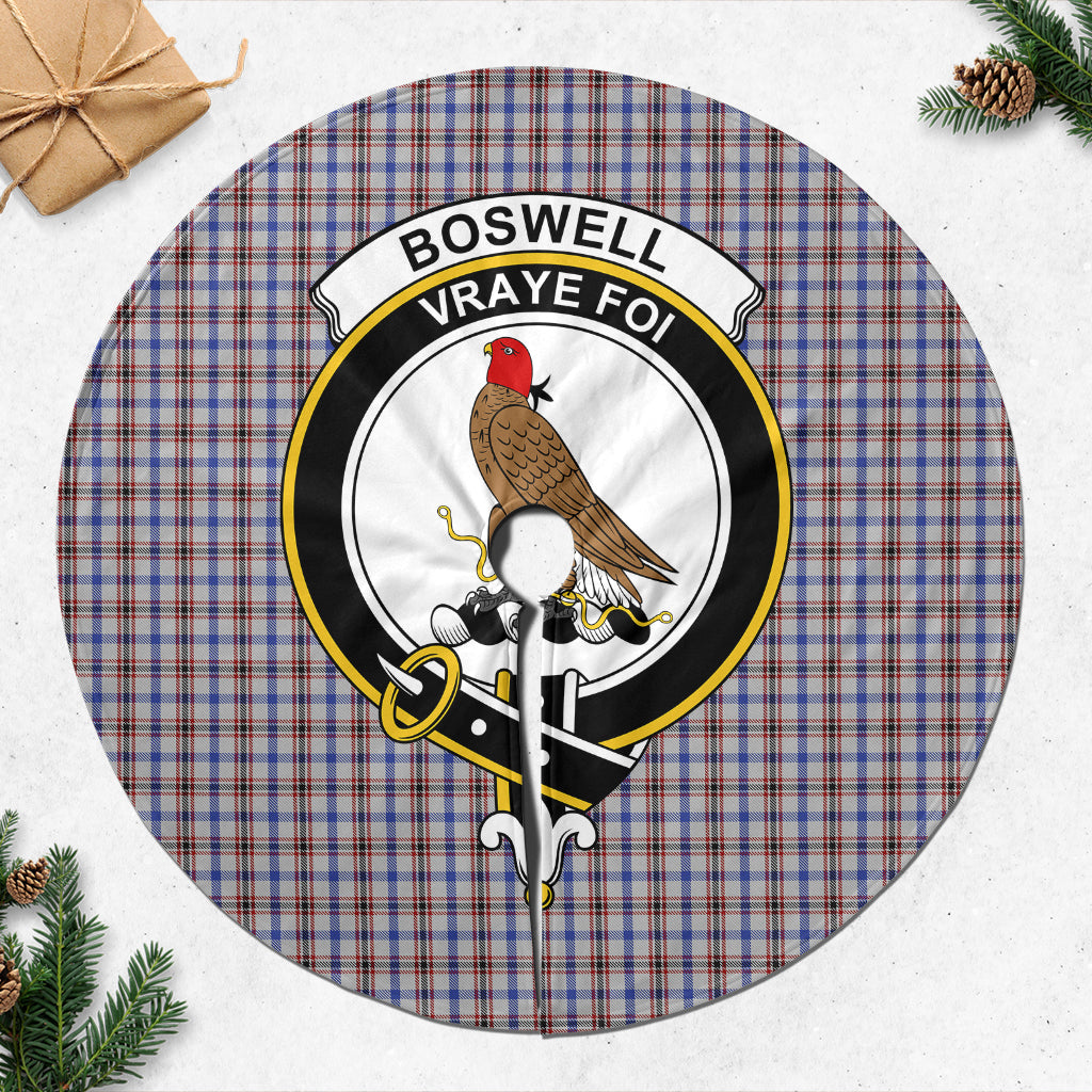 Boswell Tartan Christmas Tree Skirt with Family Crest - Tartanvibesclothing