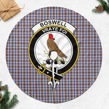 Boswell Tartan Christmas Tree Skirt with Family Crest