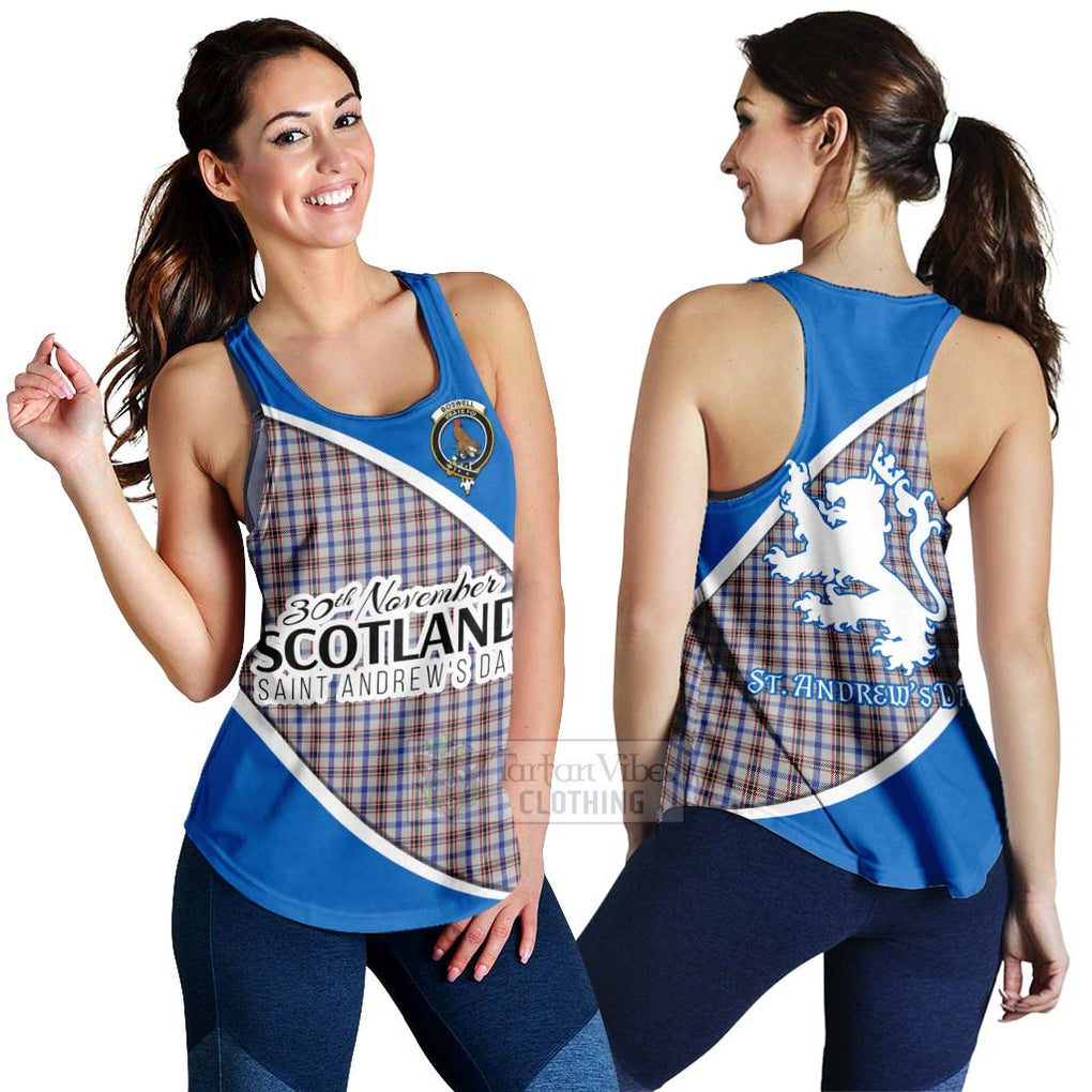 Tartan Vibes Clothing Boswell Family Crest Tartan Women's Racerback Tanks Celebrate Saint Andrew's Day in Style