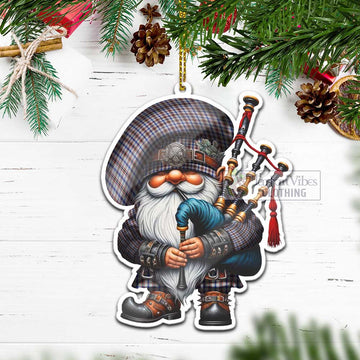 Boswell Tartan Bagpiper Gnome Christmas Ornament