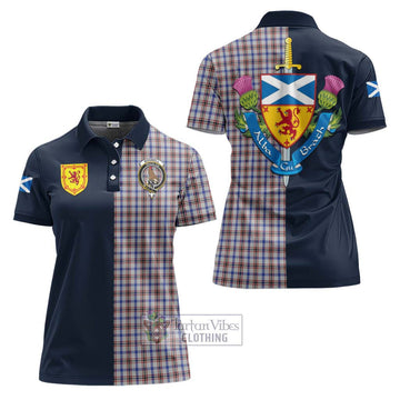 Boswell Tartan Women's Polo Shirt Alba with Scottish Lion Royal Arm Half Style