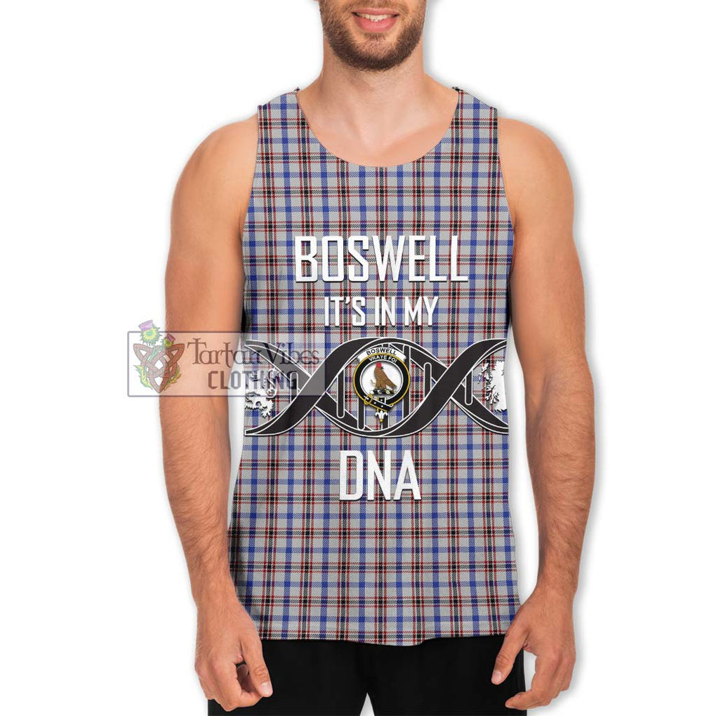 Boswell Tartan Men's Tank Top with Family Crest DNA In Me Style Men - Tartanvibesclothing Shop