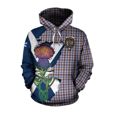 Boswell Tartan Family Crest Cotton Hoodie Scottish Thistle Celtic Inspired Pullover Hoodie XS - Tartan Vibes Clothing