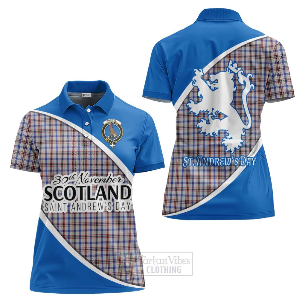 Tartan Vibes Clothing Boswell Family Crest Tartan Women's Polo Shirt Celebrate Saint Andrew's Day in Style