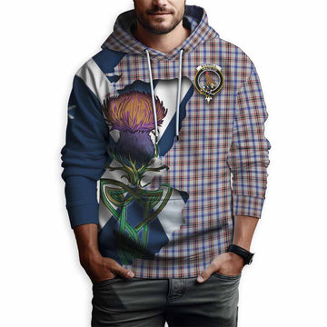 Boswell Tartan Family Crest Hoodie Scottish Thistle Celtic Inspired Pullover Hoodie - Tartan Vibes Clothing