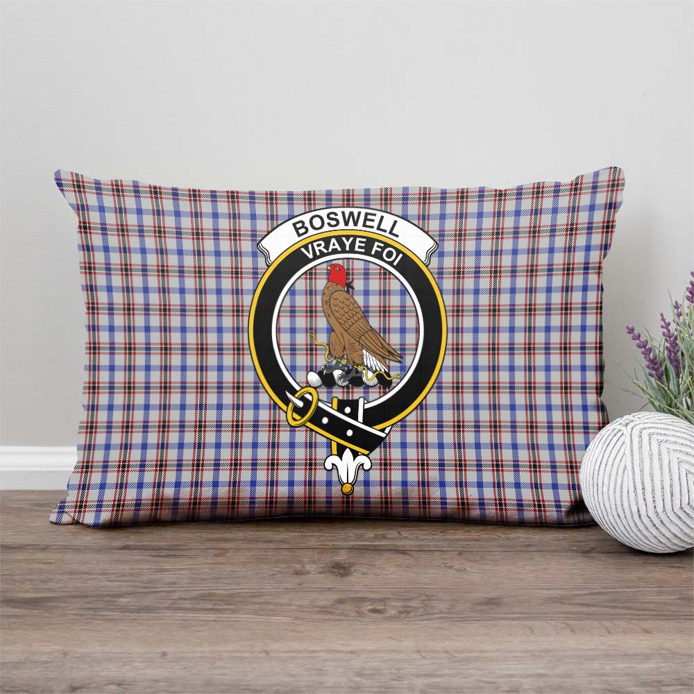 Boswell Tartan Pillow Cover with Family Crest Rectangle Pillow Cover - Tartanvibesclothing