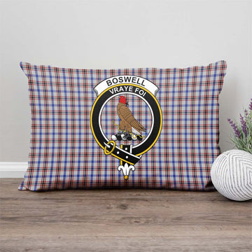 Boswell Tartan Pillow Cover with Family Crest